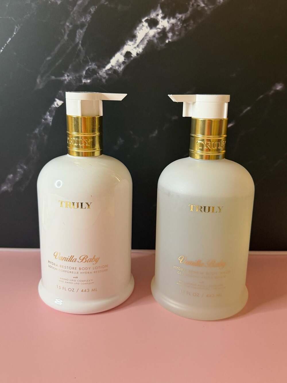 Truly Beauty Vanilla Baby Hydra-Restore Body Lotion and Hydra-Renew Body Wash Se